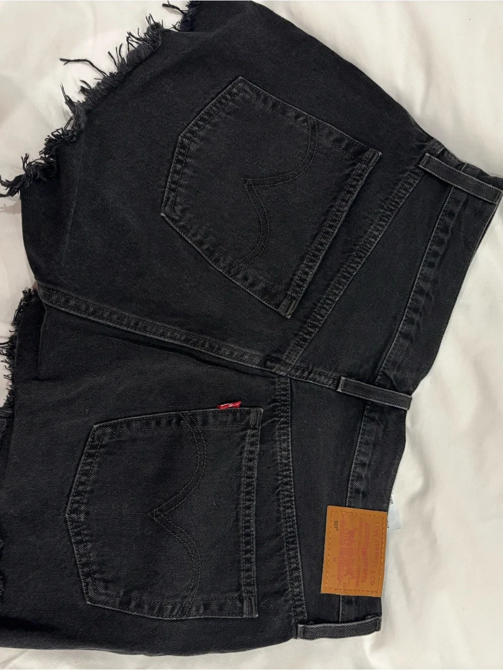 Levi's Black Distressed Cutoff Denim Shorts